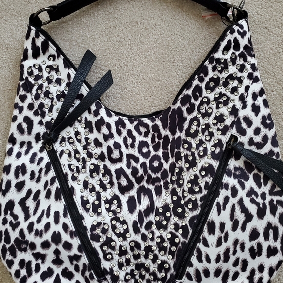 NWOT Cheetah and Crystal Hobo Bag - Picture 1 of 9
